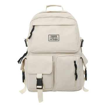 Xajzpa A Load Of Multi-pocket Men and Women Universal Nylon Large-capacity Leisure Simple Schoolbag Insert Buckle Computer Backpack